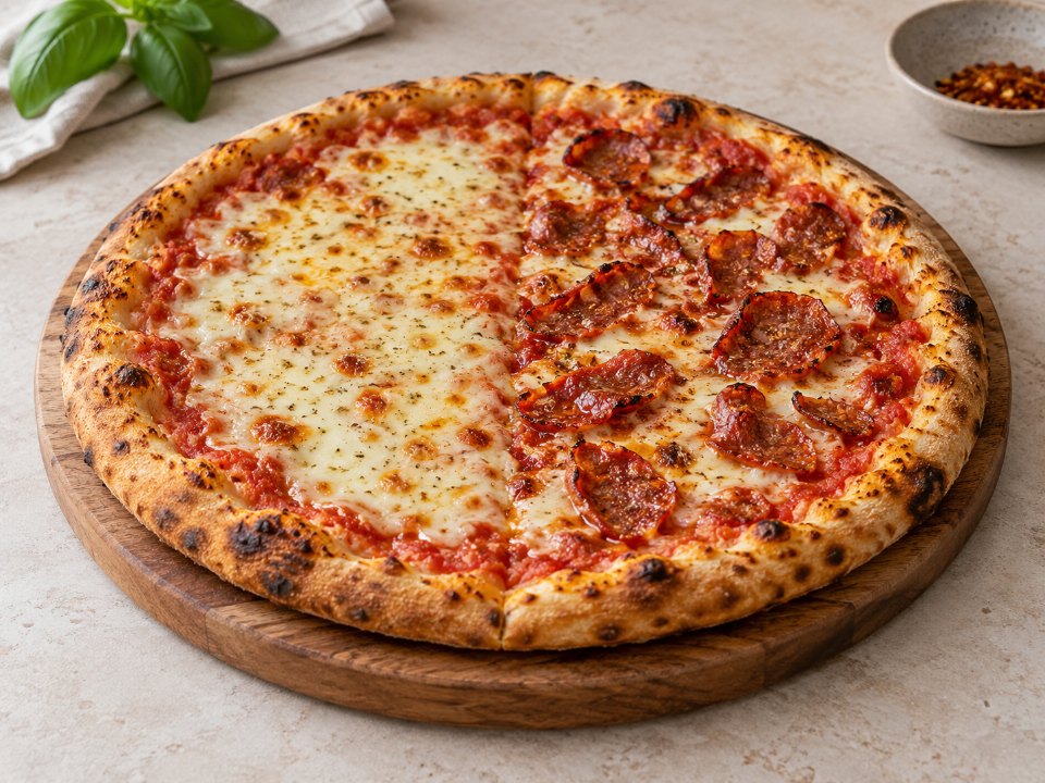 Pizza mitad y mitad
